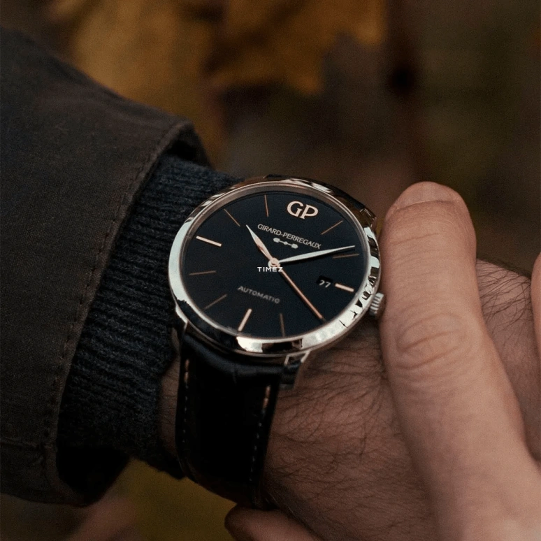 Girard-Perregaux,1966 40mm,40mm,Stainless Steel,Black,Automatic,Day,46hours,49555,49555-11-632-BB60