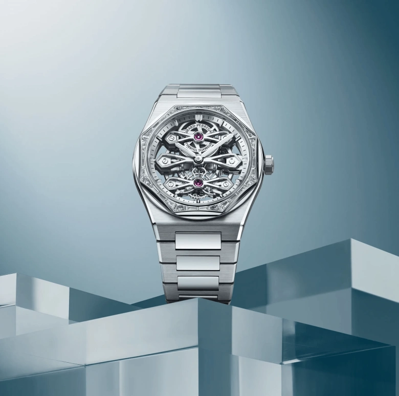 Girard-Perregaux,Laureato 41mm,41mm,Stainless Steel,White Gold,Silver,Automatic,Tourbillon,55hours,99112,99112-58S3451-1CM