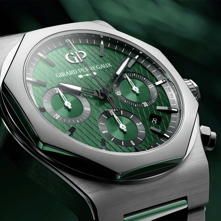 Girard-Perregaux,Laureato 42mm,42mm,Stainless Steel,Green,Automatic,Chronograph,Day,81020,81020-11-001-11A