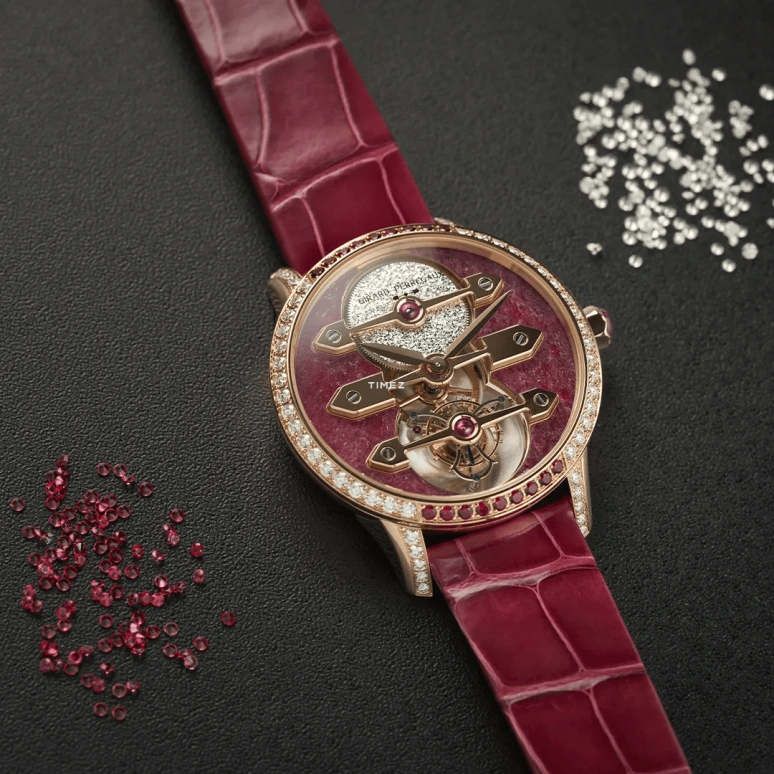 Girard-Perregaux,Bridges 38mm,38mm,Rose Gold,Red,Automatic,Tourbillon,Sapphire,Crystal Glass,99242B52CH01,99242B52CH01-CKHA
