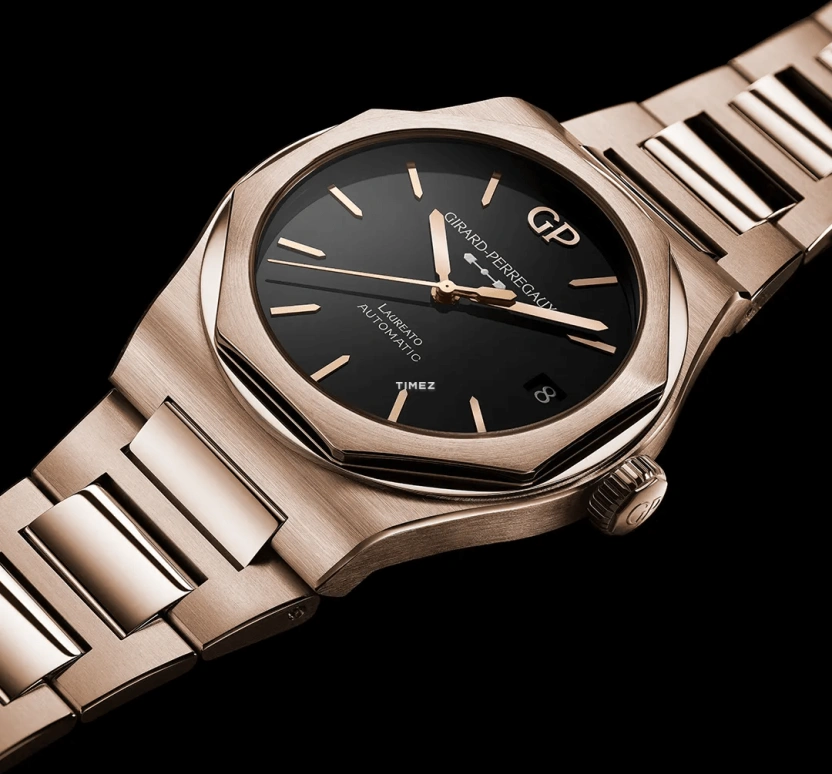 Girard-Perregaux,Laureato 42mm,42mm,Rose Gold,Black,Automatic,Day,Sapphire,Crystal Glass,81010,81010-52-3118-1CM