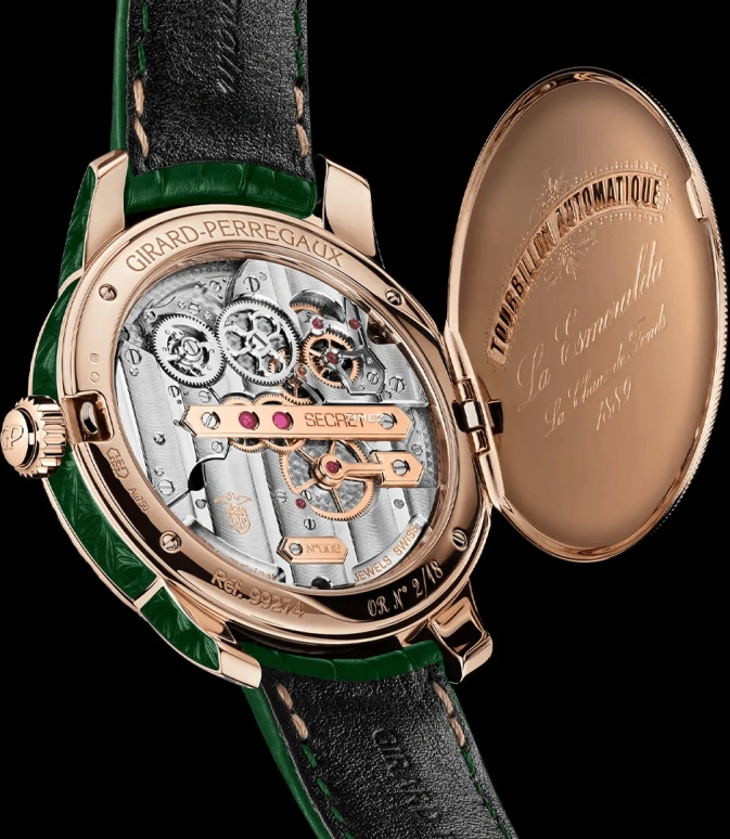 Girard-Perregaux,Bridges 43mm,43mm,Rose Gold,Green,Rose Gold,Automatic,Tourbillon,Sapphire,Crystal Glass,99274,99274-52-3162-5CC