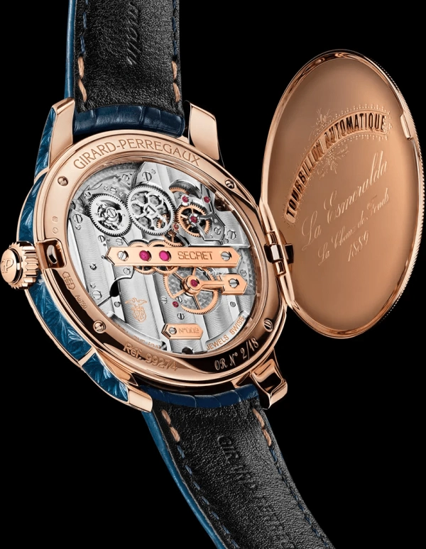 Girard-Perregaux,Bridges 43mm,43mm,Rose Gold,Blue,Rose Gold,Automatic,Tourbillon,Sapphire,Crystal Glass,99274,99274-52-000-BA6A