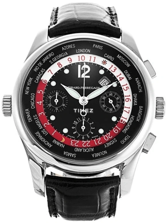 Girard-Perregaux,Heritage 44mm,44mm,White Gold,Black,Automatic,Chronograph,Day,World Time,Day / Night Indication,46hours,In-house Caliber,49800,49800-53-651-BA6A