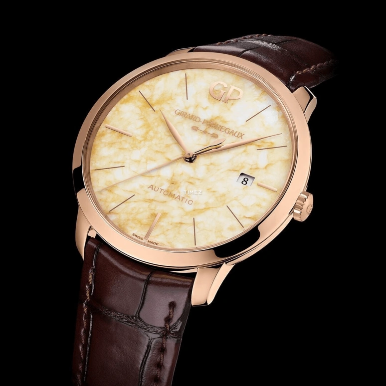 Girard-Perregaux,1966 40mm,40mm,Pink Gold,Beige,Automatic,Day,Sapphire,Crystal Glass,49555,49555-52-3160-2GC