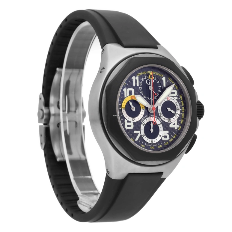Girard-Perregaux,Laureato 46mm,46mm,Titanium,Black,Automatic,Chronograph,Day,Dule Time,80178,80178-28-611-FK6A