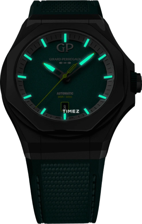 Girard-Perregaux,Laureato 44mm,44mm,Titanium,Green,Automatic,Day,46hours,81070,81070-21-3405-1CX