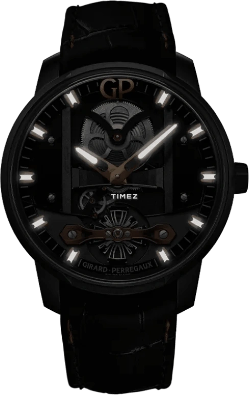 Girard-Perregaux,Bridges 44mm,44mm,Stainless Steel,Black,Skeleton,Automatic,54hours,In-house Caliber,82000,82000-11-632-FA6A