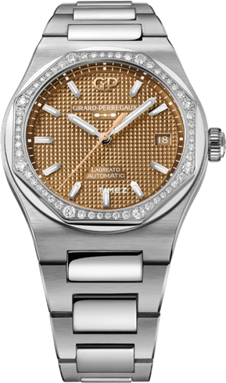 Girard-Perregaux,Laureato 38mm,38mm,Stainless Steel,Copper,Gold,Automatic,Day,Sapphire,Crystal Glass,81005,81005-11S3320-1CM
