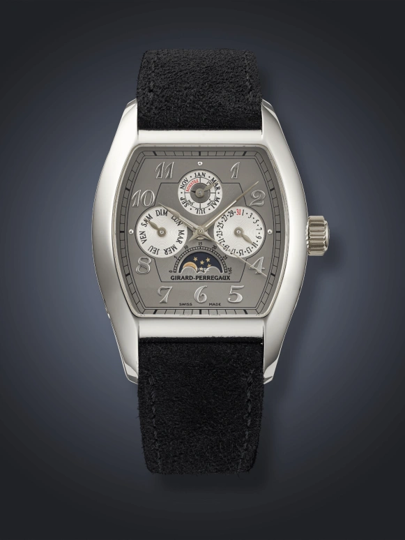 Girard-Perregaux,Heritage 37x37mm,37x37mm,Platinum,Grey,Automatic,Moonphase,Perpetual Calendar,Leap Year,Month,46hours,In-house Caliber,27220,27220-0-71-2742