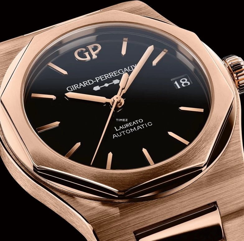 Girard-Perregaux,Laureato 42mm,42mm,Rose Gold,Black,Automatic,Day,Sapphire,Crystal Glass,81010,81010-52-3118-1CM