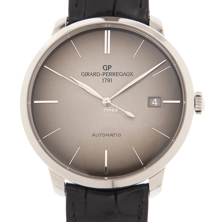 Girard-Perregaux,1966 44mm,44mm,White Gold,Grey,Automatic,Day,54hours,49551,49551-53-231-BB60