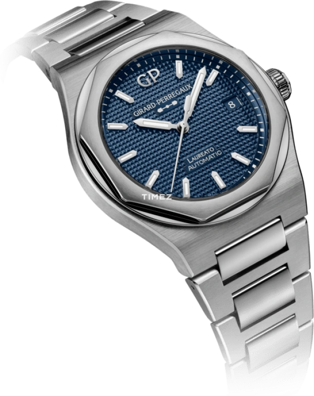 Girard-Perregaux,Laureato 38mm,38mm,Stainless Steel,Blue,Automatic,Day,46hours,81005,81005-11-3460-1CM