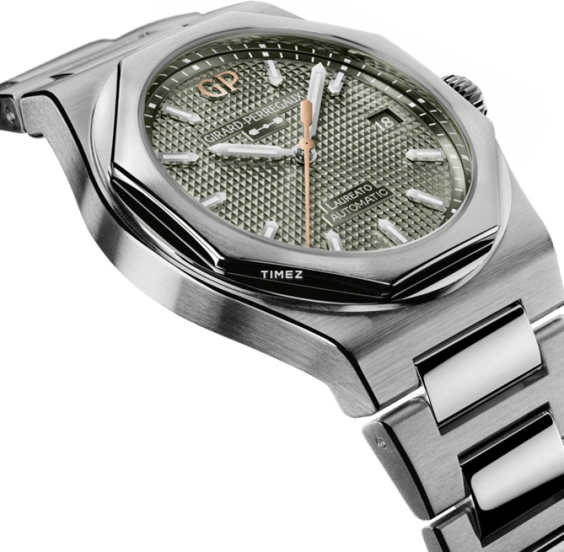 Girard-Perregaux,Laureato 38mm,38mm,Stainless Steel,Green,Automatic,Day,46hours,81005,81005-11-3407-1CM