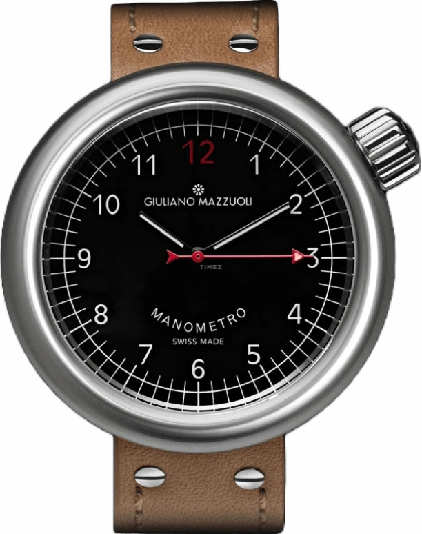 Giuliano Mazzuoli,Manometro 45.20mm,45.20mm,Stainless Steel,Black,Automatic,42hours,Sapphire,MRB02N