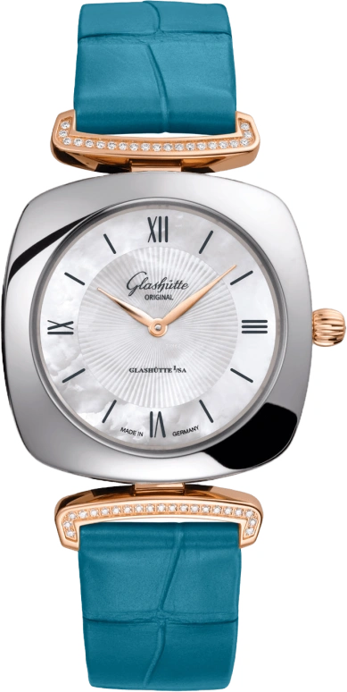 Glashütte Original,Pavonina 31mm,31mm,Red Gold,Stainless Steel,White,Quartz,Day,35712hours,1,1-03-02-05-16-30