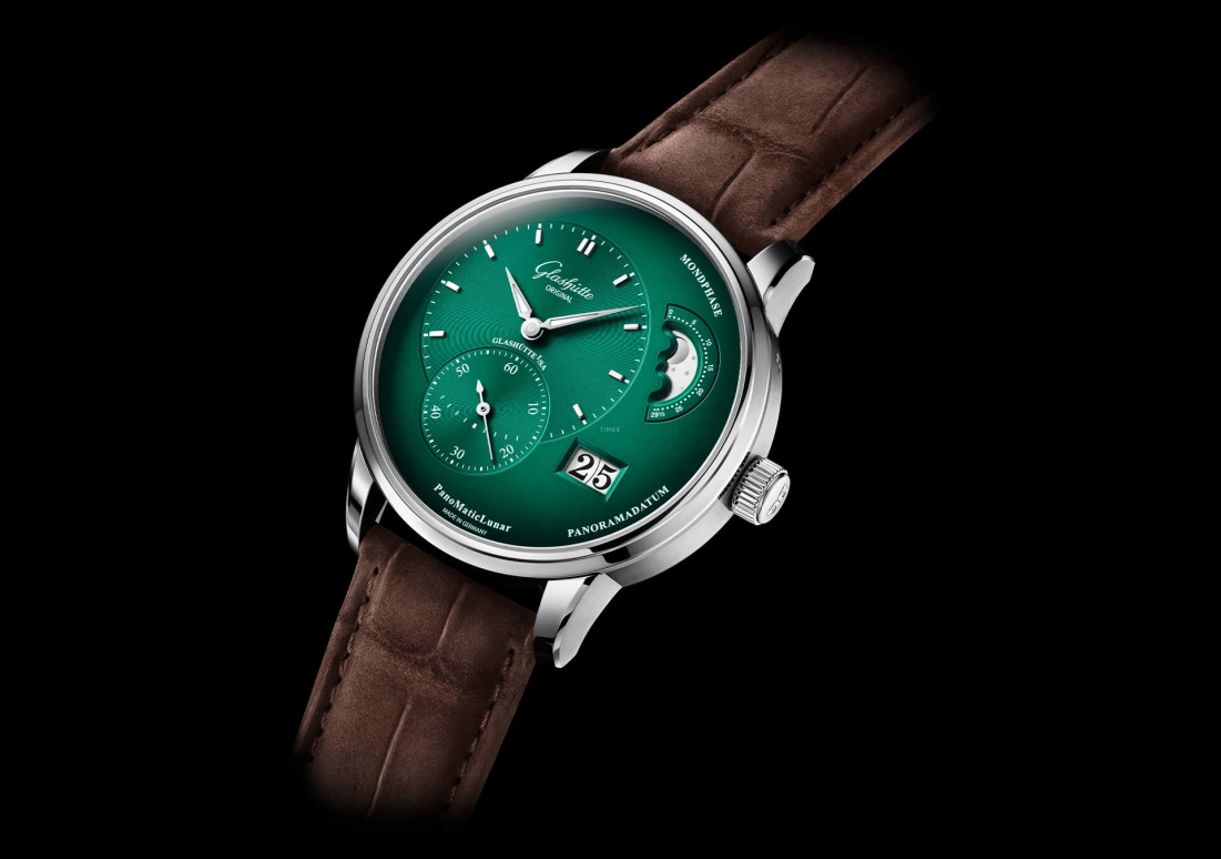 Glashütte Original,Pano 40mm,40mm,Stainless Steel,Green,Automatic,Moonphase,Big Date,1,1-90-02-13-32-70
