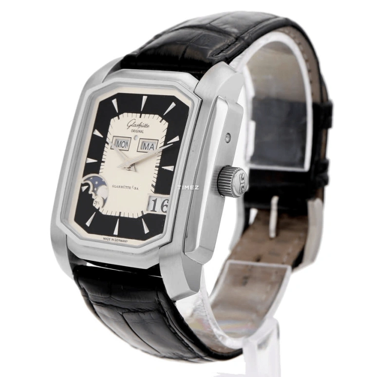 Glashütte Original,Senator 35mm,35mm,Stainless Steel,Black,White,Dual,Automatic,Moonphase,Month,Date,Big Date,In-house Caliber,Sapphire,Crystal Glass,39,39-51-03-02-04