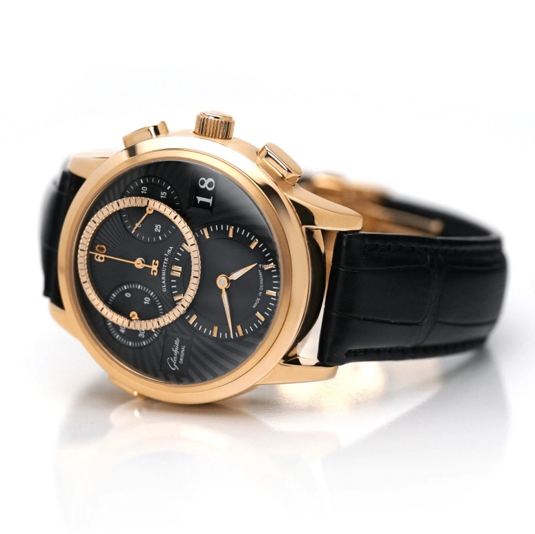 Glashütte Original,Pano 39.30mm,39.30mm,Rose Gold,Black,Automatic,Chronograph,Day,95,95-01-11-01-04
