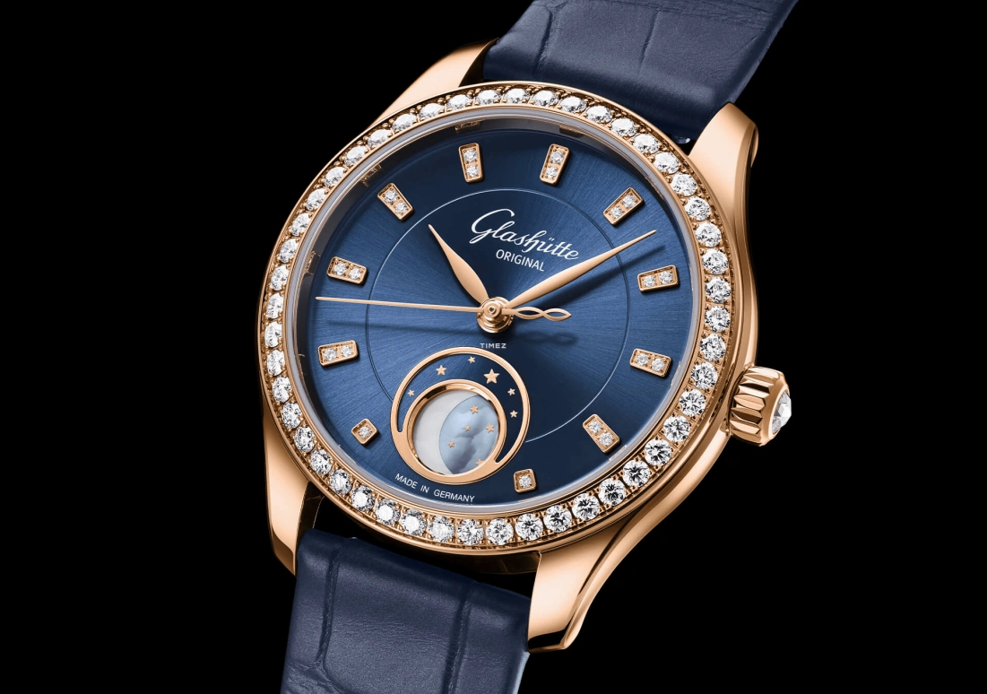 Glashütte Original,Serenade Luna 32.50mm,32.50mm,Red Gold,Blue,Automatic,Moonphase,60hours,1,1-35-14-06-15-04