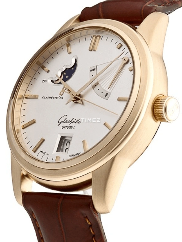 Glashütte Original,Senator 39.30mm,39.30mm,Rose Gold,Silver White,Automatic,Moonphase,Day,Power Reserve Indicator,1,1-39-44-03-11-04