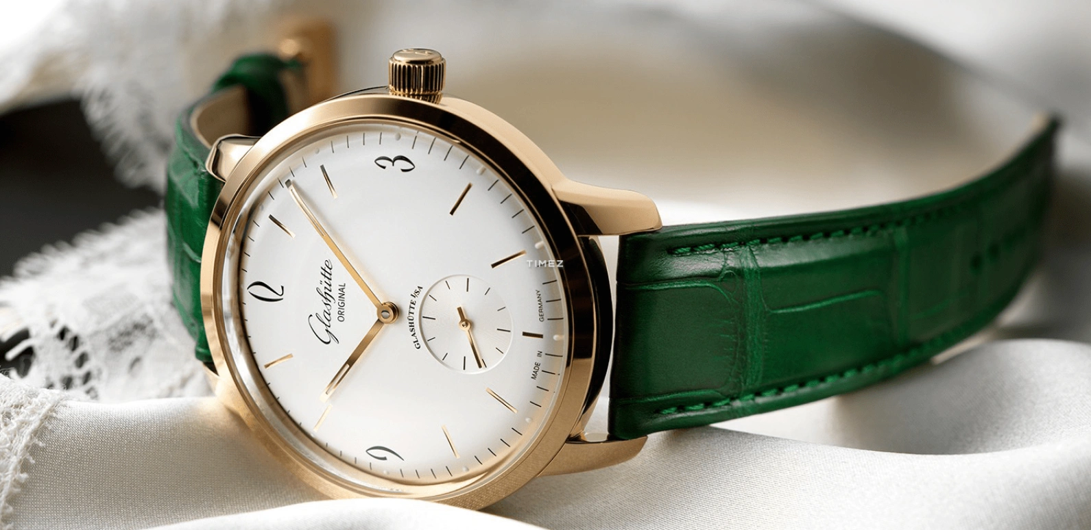 Glashütte Original,Vintage 42mm,42mm,Rose Gold,Silver White,Automatic,Sapphire,Crystal Glass,Round,1,1-39-60-01-01-04