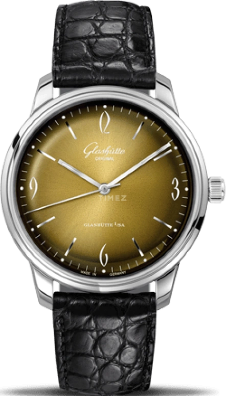 Glashütte Original,Sixties 39mm,39mm,Stainless Steel,Gradient,Yellow,Automatic,40hours,In-house Caliber,1,1-39-52-08-02-01