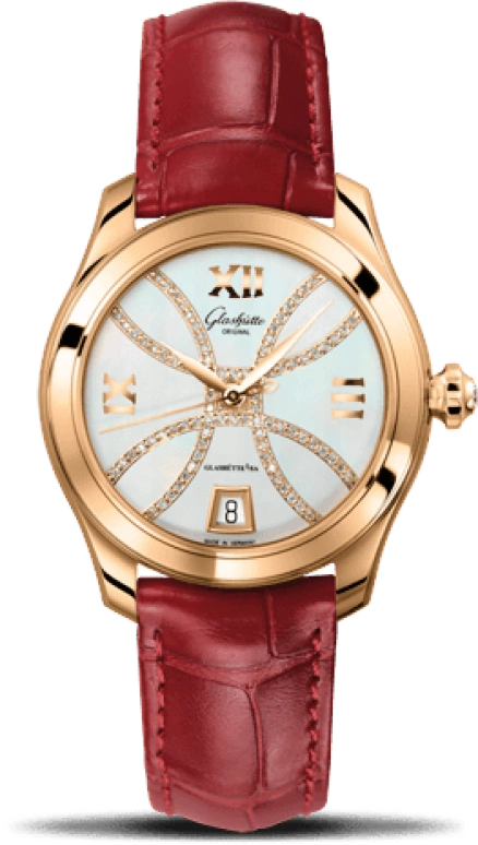Glashütte Original,Lady Serenade 36mm,36mm,Rose Gold,White,Automatic,Day,40hours,1,1-39-22-14-01-44