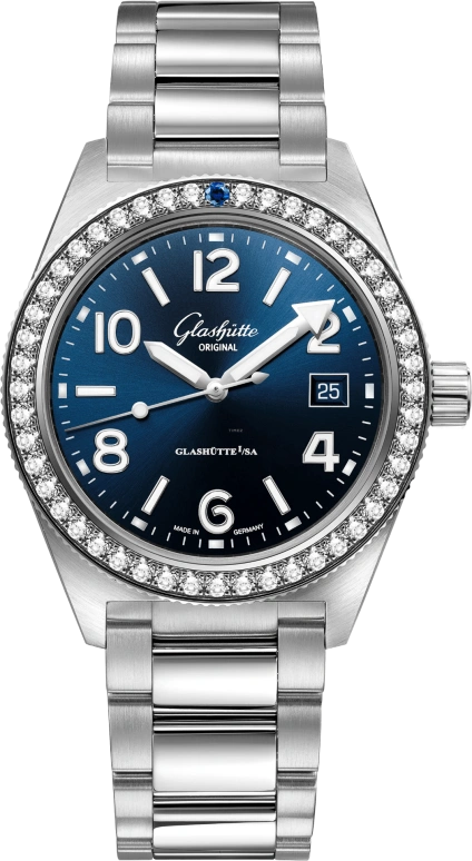 Glashütte Original,SeaQ 39.50mm,39.50mm,Stainless Steel,Blue,Automatic,Date,40hours,1,1-39-11-09-82-70