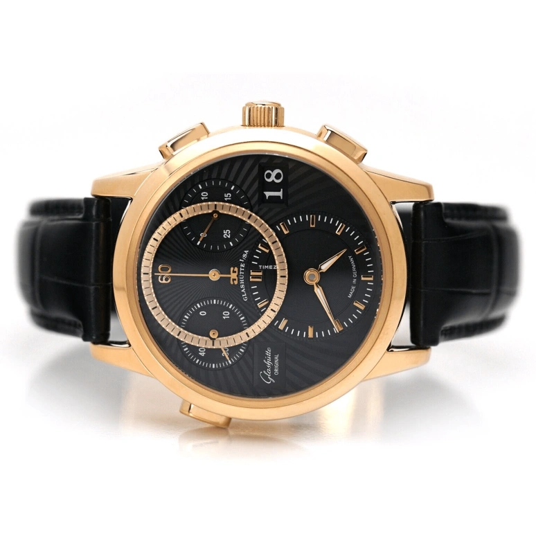 Glashütte Original,Pano 39.30mm,39.30mm,Rose Gold,Black,Automatic,Chronograph,Day,95,95-01-11-01-04