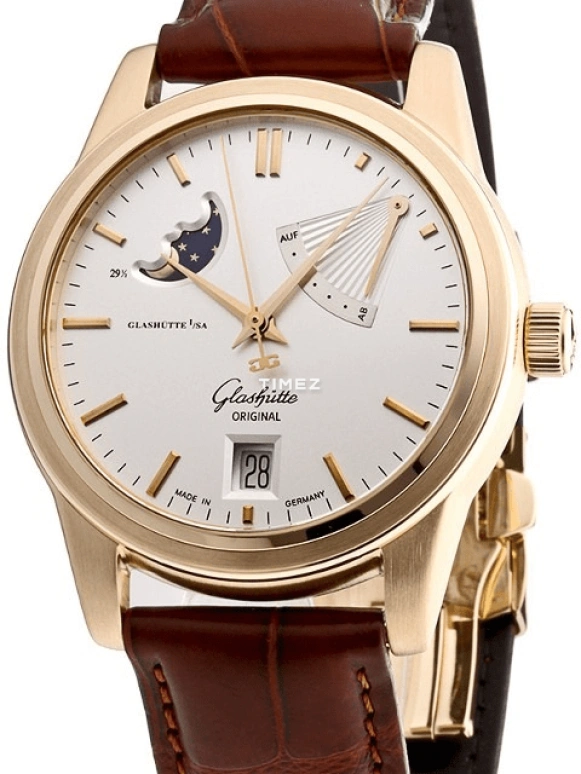 Glashütte Original,Senator 39.30mm,39.30mm,Rose Gold,Silver White,Automatic,Moonphase,Day,Power Reserve Indicator,1,1-39-44-03-11-04