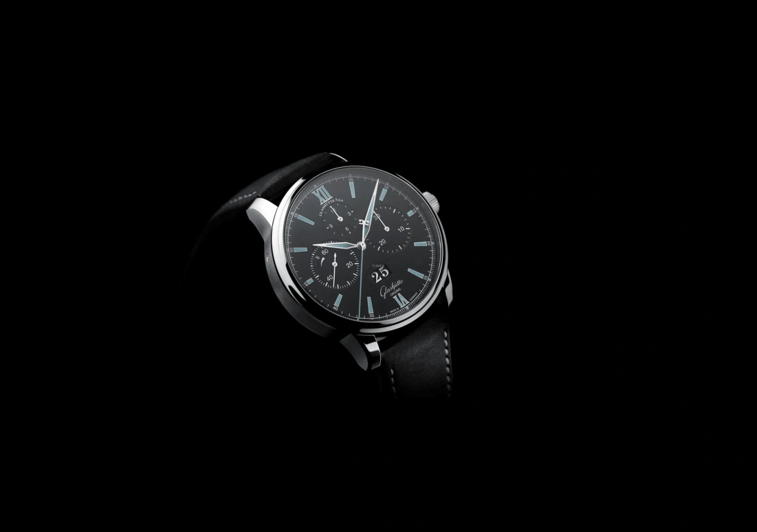 Glashütte Original,Senator 42mm,42mm,Stainless Steel,Black,Automatic,Chronograph,Power Reserve Indicator,Flyback,Big Date,70hours,In-house Caliber,1,1-37-01-03-02-35