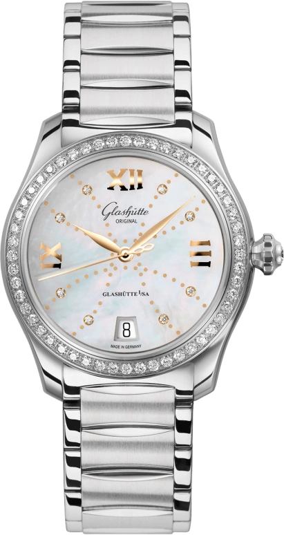 Glashütte Original,Lady Serenade 36mm,36mm,Stainless Steel,White,Automatic,Date,40hours,1,1-39-22-12-22-34
