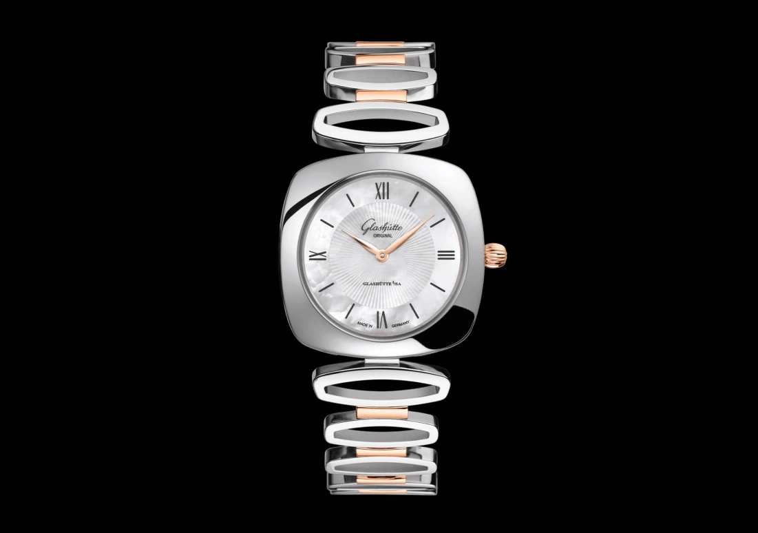 Glashütte Original,Pavonina 31mm,31mm,Red Gold,Stainless Steel,White,Quartz,Day,35712hours,1,1-03-02-05-06-14