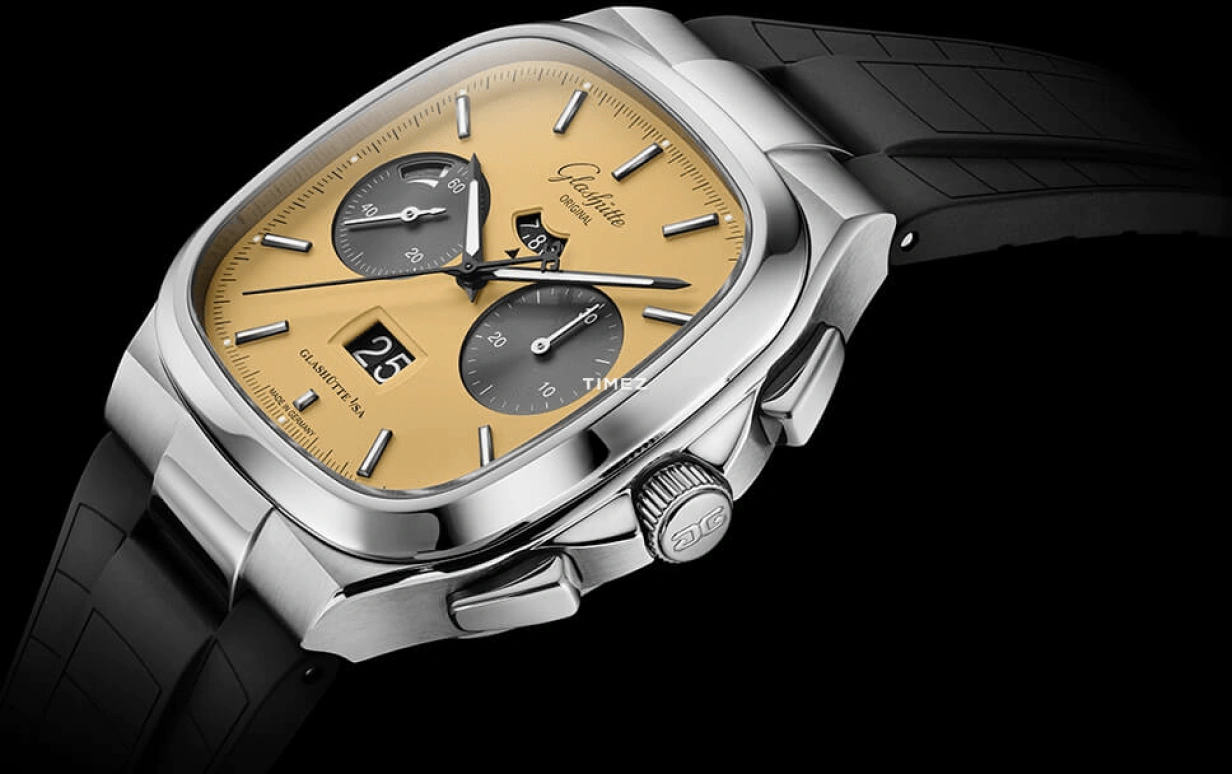 Glashütte Original,Seventies 40x40mm,40x40mm,Stainless Steel,Yellow,Automatic,Chronograph,Day,Power Reserve Indicator,Flyback,70hours,In-house Caliber,1,1-37-02-14-02-63