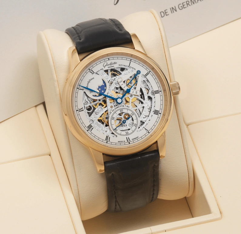 Glashütte Original,Senator 42mm,42mm,Rose Gold,White,Handwound,Moonphase,Power Reserve Indicator,1,1-49-13-15-15-04