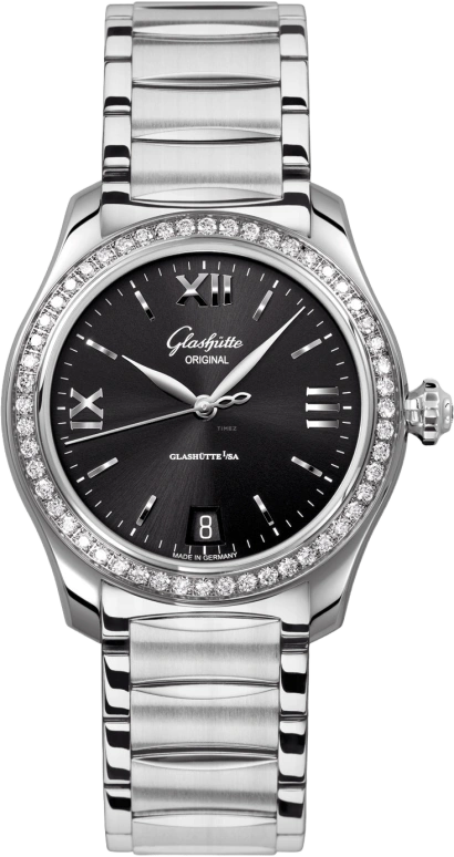 Glashütte Original,Lady Serenade 36mm,36mm,Stainless Steel,Black,Automatic,Date,40hours,1,1-39-22-20-22-34