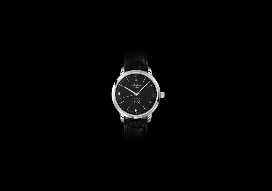 Glashütte Original,Sixties 42mm,42mm,Stainless Steel,Black,Automatic,Big Date,40hours,2,2-39-47-03-02-04