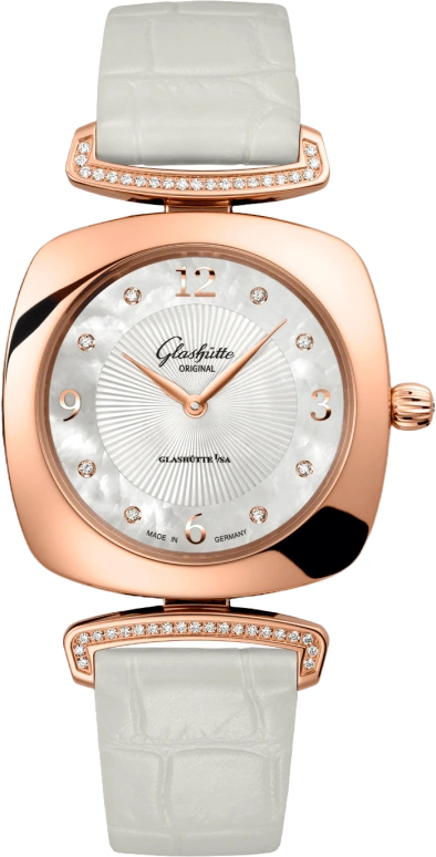 Glashütte Original,Pavonina 31mm,31mm,Red Gold,White,Quartz,Day,35712hours,1,1-03-02-04-05-30