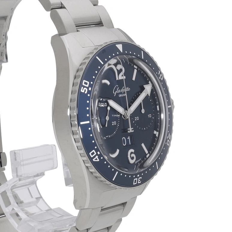 Glashütte Original,SeaQ 43.20mm,43.20mm,Stainless Steel,Blue,Automatic,Chronograph,Flyback,Big Date,1,1-37-23-02-81-70