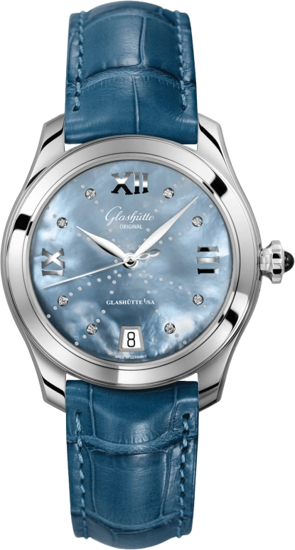 Glashütte Original,Lady Serenade 36mm,36mm,Stainless Steel,Blue,Automatic,Date,40hours,1,1-39-22-11-02-04