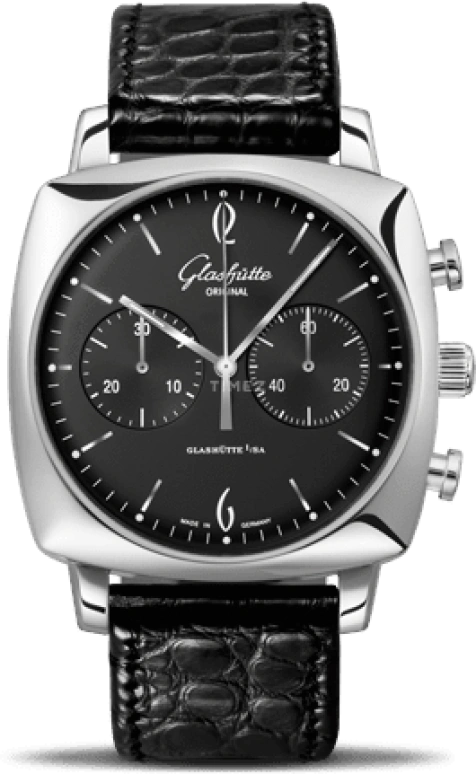 Glashütte Original,Sixties 41.35mm,41.35mm,Stainless Steel,Black,Automatic,Chronograph,40hours,1,1-39-34-02-32-04