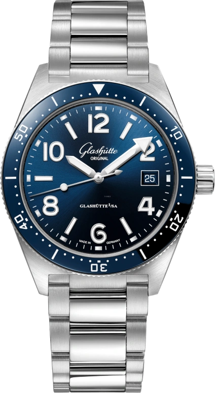 Glashütte Original,SeaQ 39.50mm,39.50mm,Stainless Steel,Blue,Automatic,Date,40hours,1,1-39-11-09-81-70