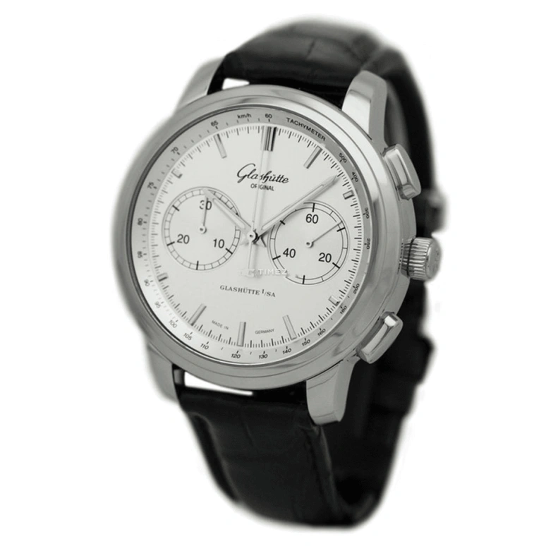 Glashütte Original,Senator 44mm,44mm,Stainless Steel,Silver,Automatic,Chronograph,40hours,1,1-39-34-21-42-04