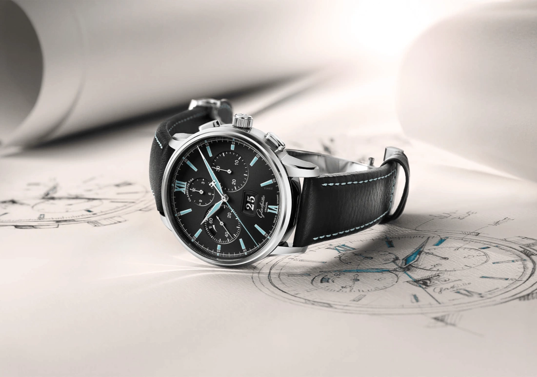 Glashütte Original,Senator 42mm,42mm,Stainless Steel,Black,Automatic,Chronograph,Power Reserve Indicator,Flyback,Big Date,70hours,In-house Caliber,1,1-37-01-03-02-35
