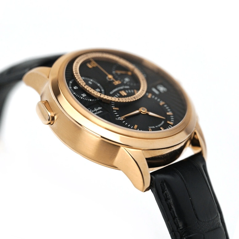 Glashütte Original,Pano 39.30mm,39.30mm,Rose Gold,Black,Automatic,Chronograph,Day,95,95-01-11-01-04