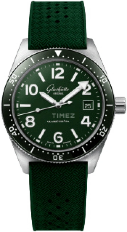 Glashütte Original,SeaQ 39.50mm,39.50mm,Stainless Steel,Green,Automatic,Day,40hours,1,1-39-11-13-83-07