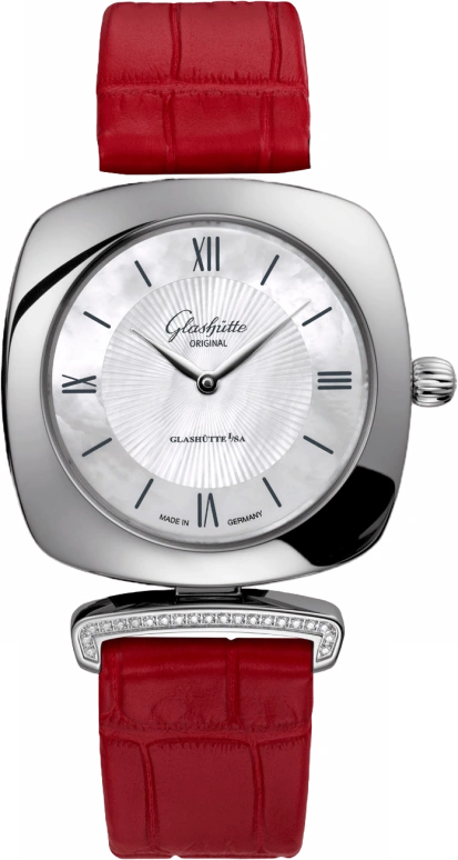 Glashütte Original,Pavonina 31mm,31mm,Red Gold,Stainless Steel,White,Quartz,Day,35712hours,1,1-03-02-05-12-30