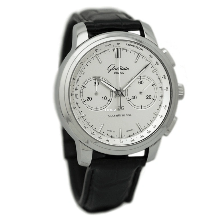 Glashütte Original,Senator 44mm,44mm,Stainless Steel,Silver,Automatic,Chronograph,40hours,1,1-39-34-21-42-04