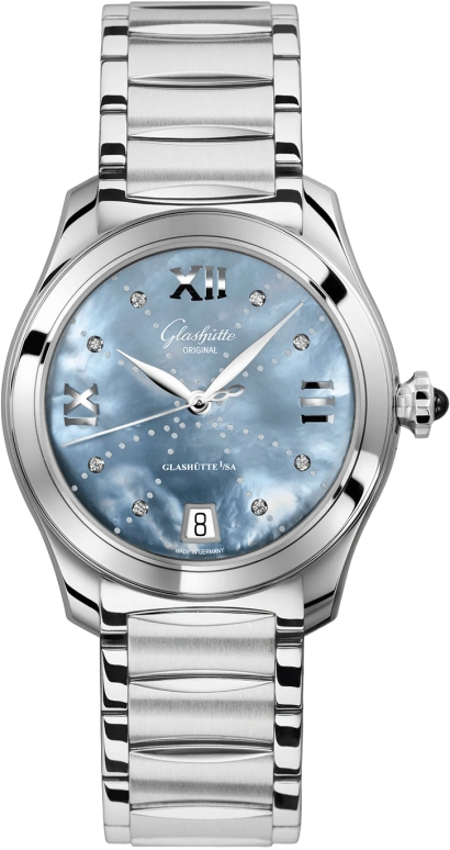Glashütte Original,Lady Serenade 36mm,36mm,Stainless Steel,Blue,Automatic,Date,40hours,1,1-39-22-11-02-34